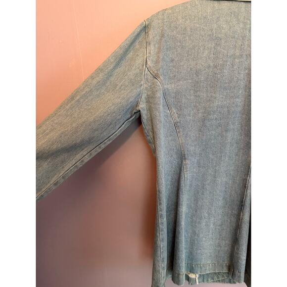 Vintage 80s 90s Nada Nuff Contempo Casuals demin double breasted blazer jacket M - Picture 16 of 16